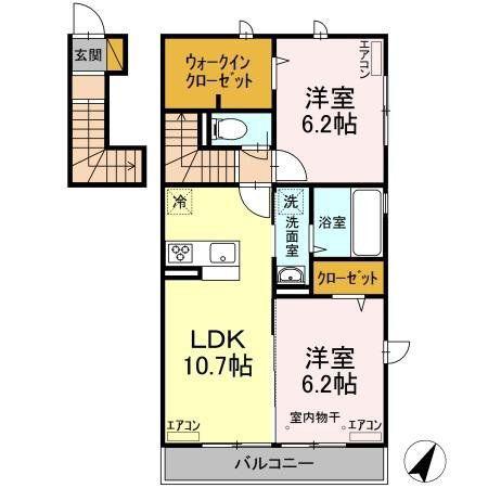 コンフォートRM(2LDK/2階)の間取り写真