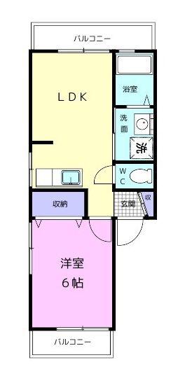 カトレアハイツ(1LDK/3階)の間取り写真
