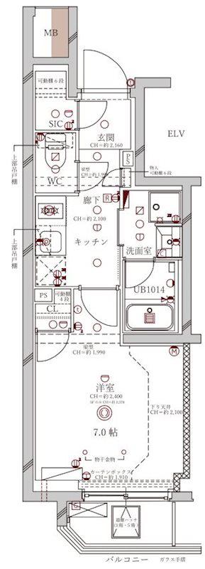 ディアレイシャス田園調布本町(1K/5階)の間取り写真
