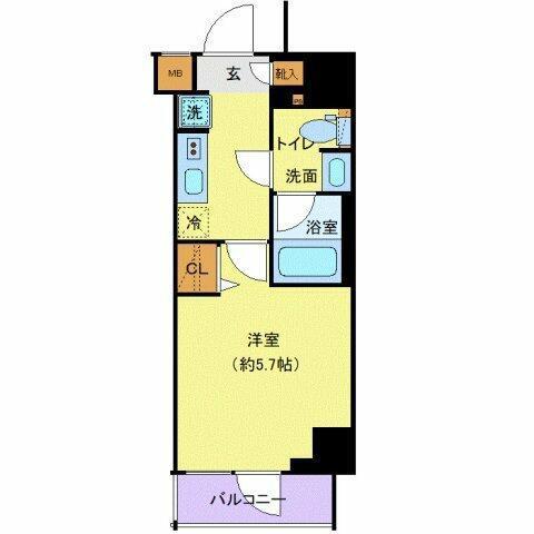 クレヴィスタ品川西大井II(1K/2階)の間取り写真