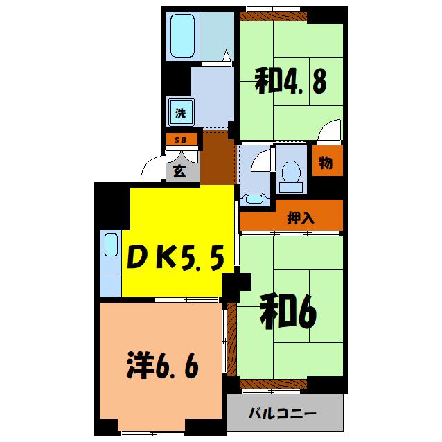 光和メゾン(3DK/3階)の間取り写真