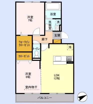 T・S BUIL III(2LDK/1階)の間取り写真