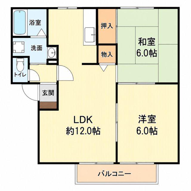 てらじまファミリー(2LDK/2階)の間取り写真
