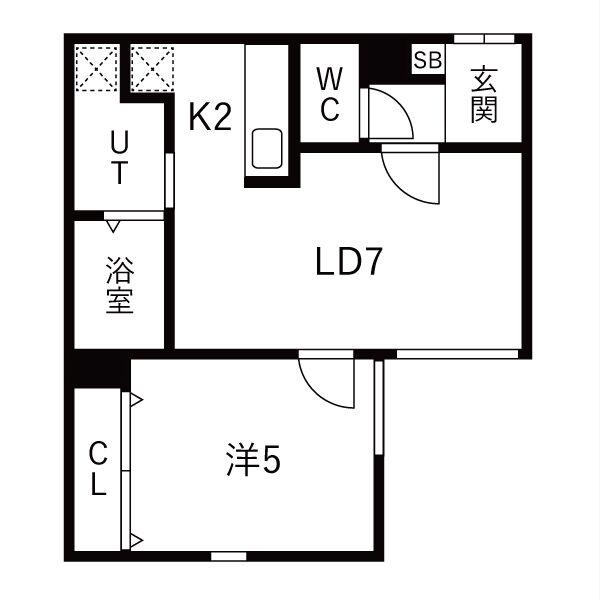 GRANOVAS(1LDK/1階)の間取り写真