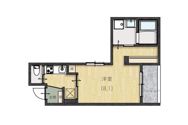 LA VIE CHOUCHOU 大町(1K/2階)の間取り写真