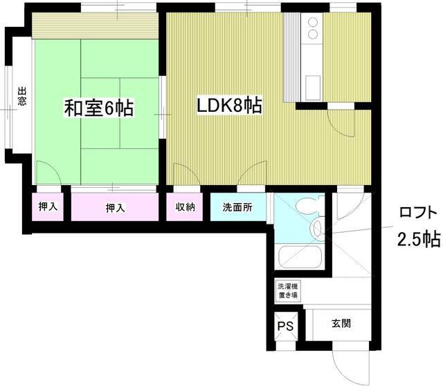 クレスト阿佐ヶ谷(1LDK/2階)の間取り写真