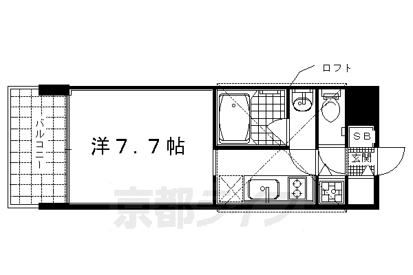 STYLE I(1K/5階)の間取り写真