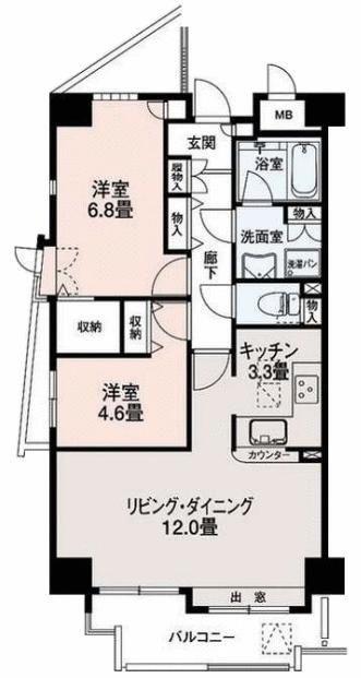 SPOLOK浮間(2LDK/7階)の間取り写真
