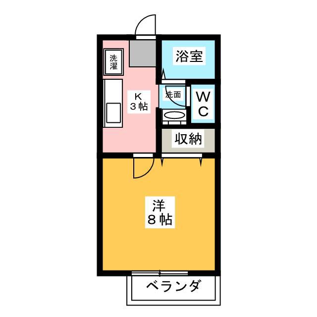 ヴァンヴェールI(1K/2階)の間取り写真
