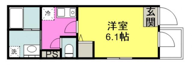 ルーモス川越(1K/2階)の間取り写真