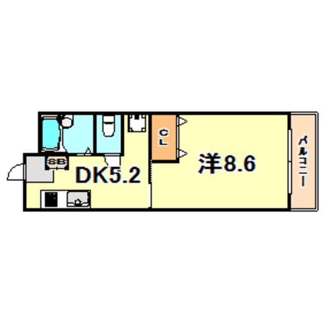 コフレ朝霧(1DK/2階)の間取り写真