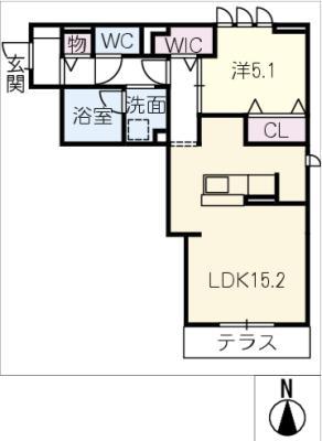 OTTAVO MIHIRO(1LDK/1階)の間取り写真
