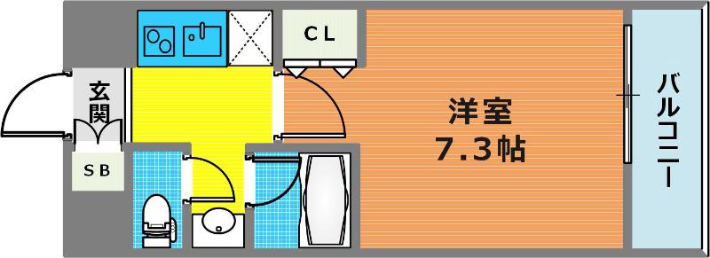 HF駒沢公園レジデンスTOWER(1K/3階)の間取り写真