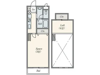 ウィンザーコート(1K/1階)の間取り写真