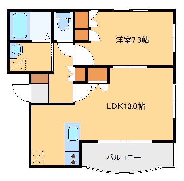 ボワヴィラージュ(1LDK/1階)の間取り写真