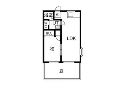 MUヒルズA(2LDK/1階)の間取り写真
