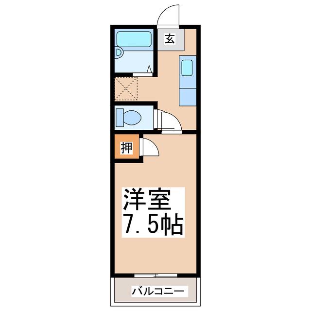 メゾンK(1K/2階)の間取り写真