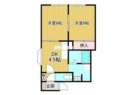 リバーサイド甘木弐番館(2DK/2階)の間取り写真