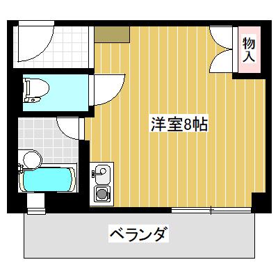 アムール奥井(ワンルーム/2階)の間取り写真