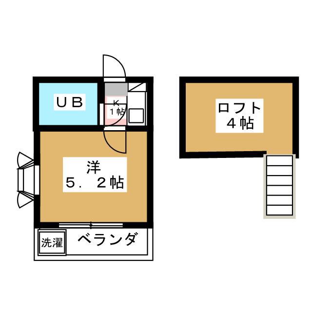 オリオン(1K/2階)の間取り写真