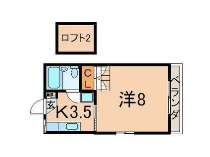 フジコーポラス(1K/2階)の間取り写真