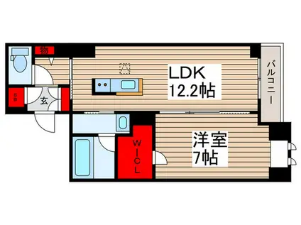 アティチュード(1LDK/1階)の間取り写真