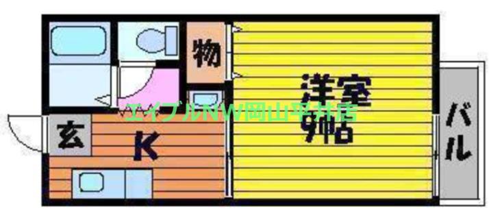 モンシェリ(1K/2階)の間取り写真