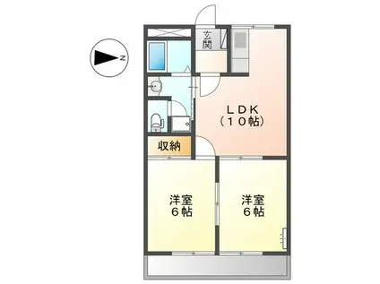 コーポ俊(2DK/1階)の間取り写真