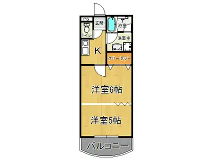 カサメントさとう(2K/2階)の間取り写真