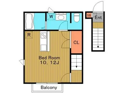 コンフォールセゾン(ワンルーム/2階)の間取り写真