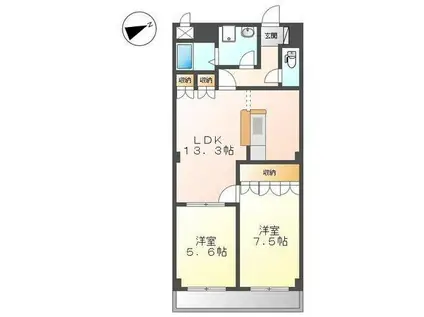 SAKURA(2LDK/3階)の間取り写真