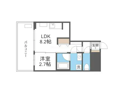 エル・セレーノ新大阪北(1LDK/12階)の間取り写真