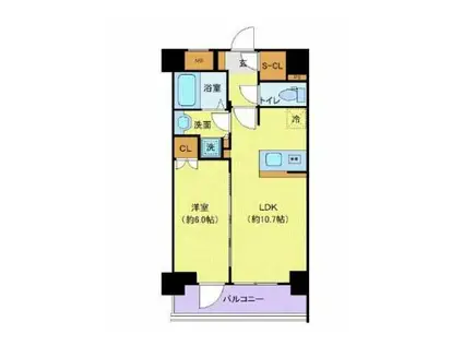 プレサンスブルーム浅草ノース(1LDK/5階)の間取り写真