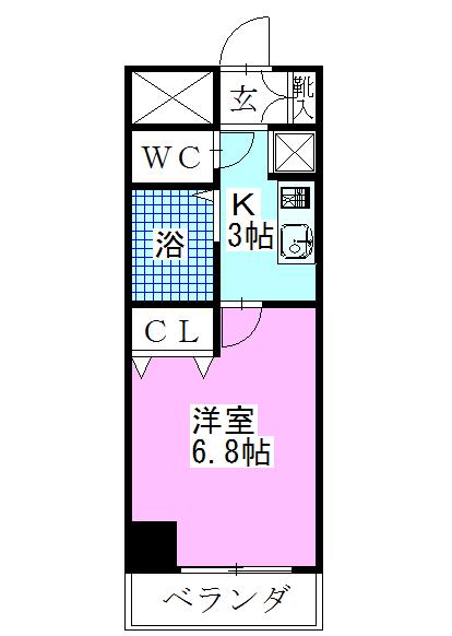 S-FORT舞浜(1K/3階)の間取り写真