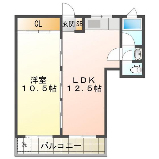 プレシャスビル(1LDK/3階)の間取り写真