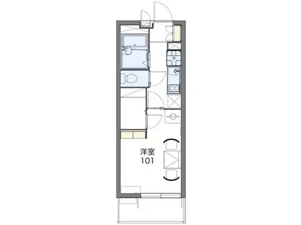 レオパレス廉(1K/3階)の間取り写真