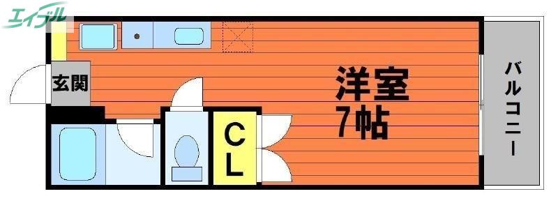 エステートピア平井N棟(1K/2階)の間取り写真