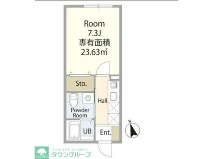 クレスト東村山(1K/2階)の間取り写真