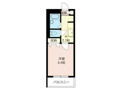 クラウンコート(1K/3階)の間取り写真