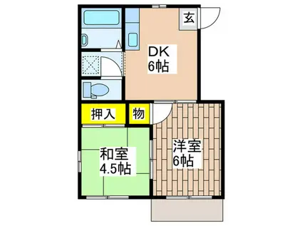 リッチモンド洋光台(2DK/1階)の間取り写真