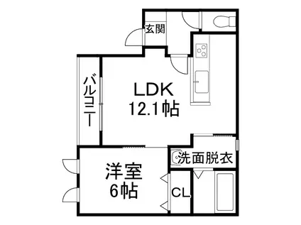 エマーブルIV(1LDK/3階)の間取り写真