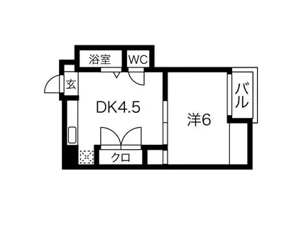 江坂はなヴィラ(1DK/2階)の間取り写真