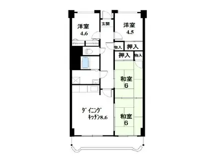 オリベハイツ望月(4LDK/9階)の間取り写真