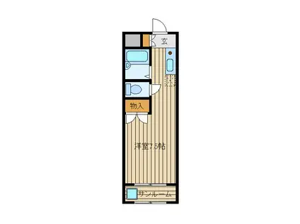 グリーンテラス向台(ワンルーム/2階)の間取り写真