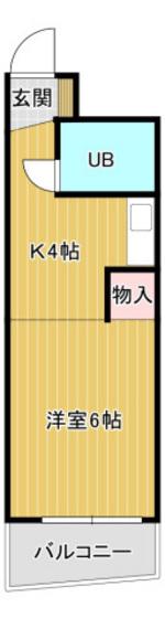 山崎マンション(1K/3階)の間取り写真