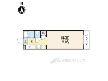 エスポアールヌクイ(1K/2階)の間取り写真