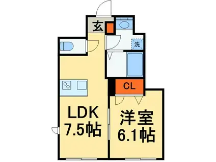 プレジオ(1LDK/1階)の間取り写真