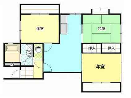 坂本マンション(3LDK/1階)の間取り写真