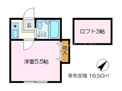 レオパレス金沢文庫第3(ワンルーム/1階)の間取り写真