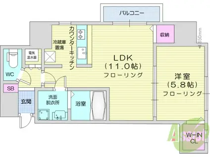 アルヴィエール(1LDK/3階)の間取り写真